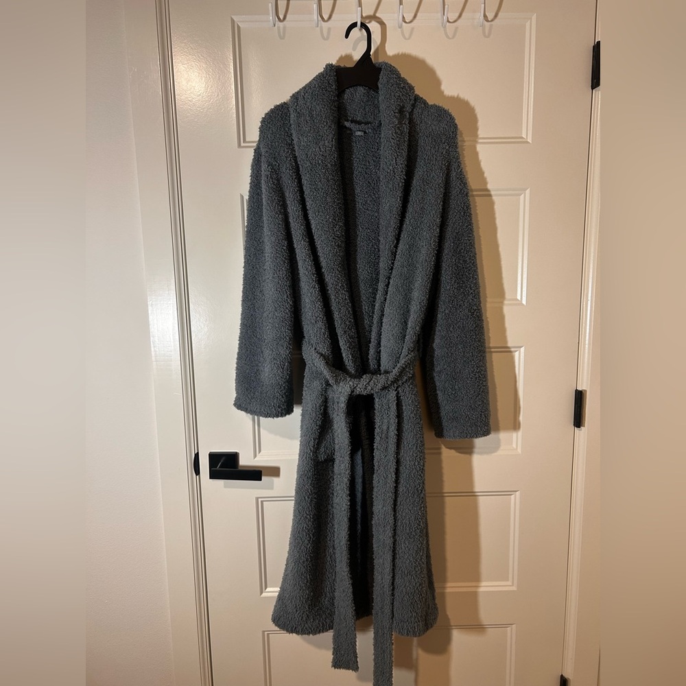 Barefoot Dreams Cozy Chic Gray Robe with Belt